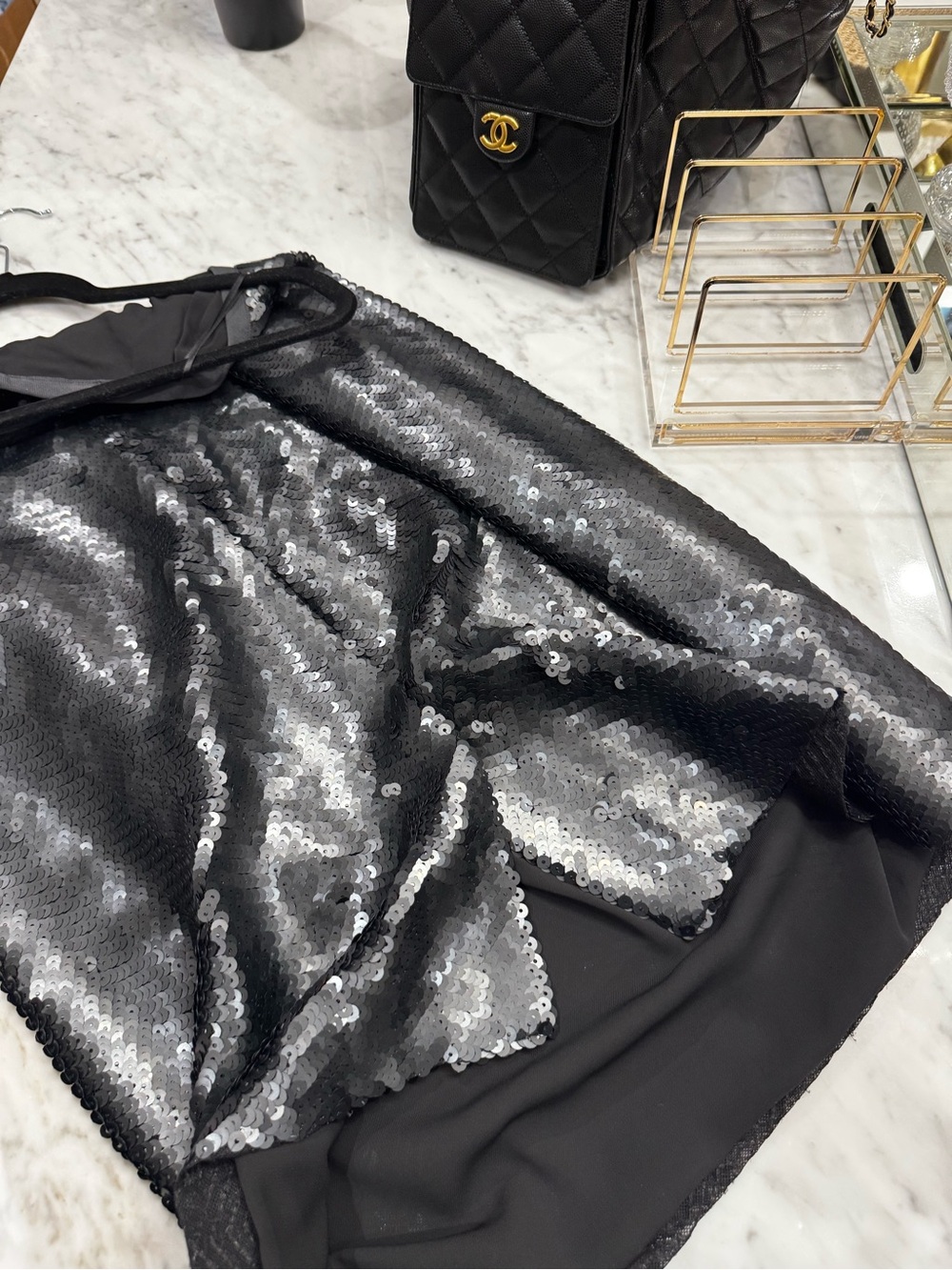 J. Crew Black Sequin Mini Skirt